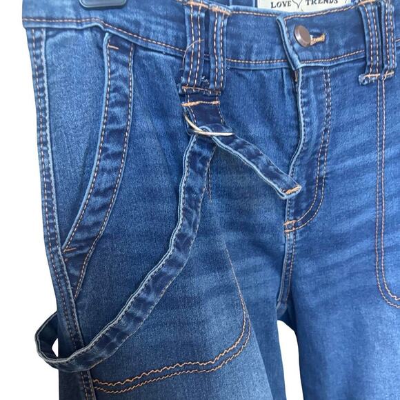 ECO FRIENDLY STRAPPY CARGO JEANS PANTS LOVE TREND Y2K NWT 27-30" - Picture 6 of 8